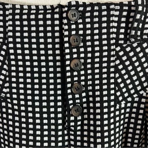 MAEVE black and white checkered high rise wide leg cropped pants - Picture 4 of 8